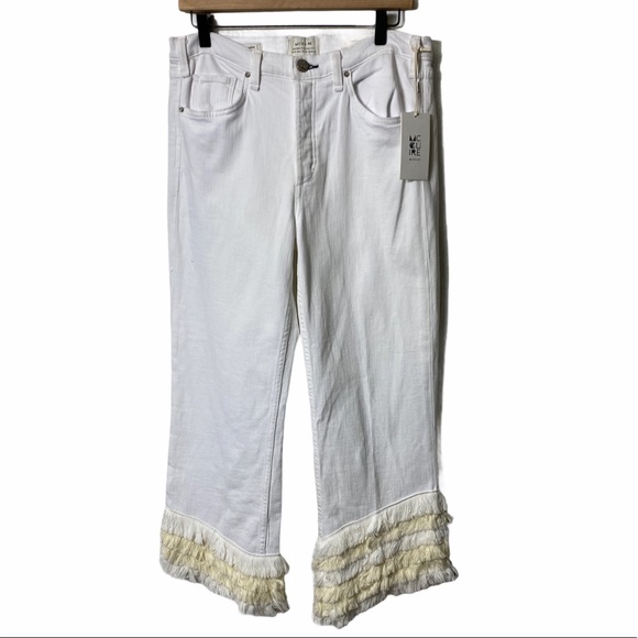 anthropologie Denim - McGuire Cha Cha Ruffle Hem White 33 Croppe…